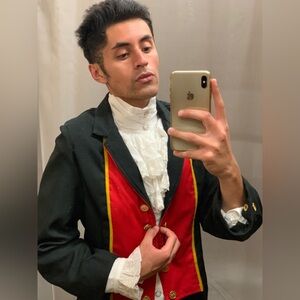 Elegant White Men’s Victorian Ruffled Shirt